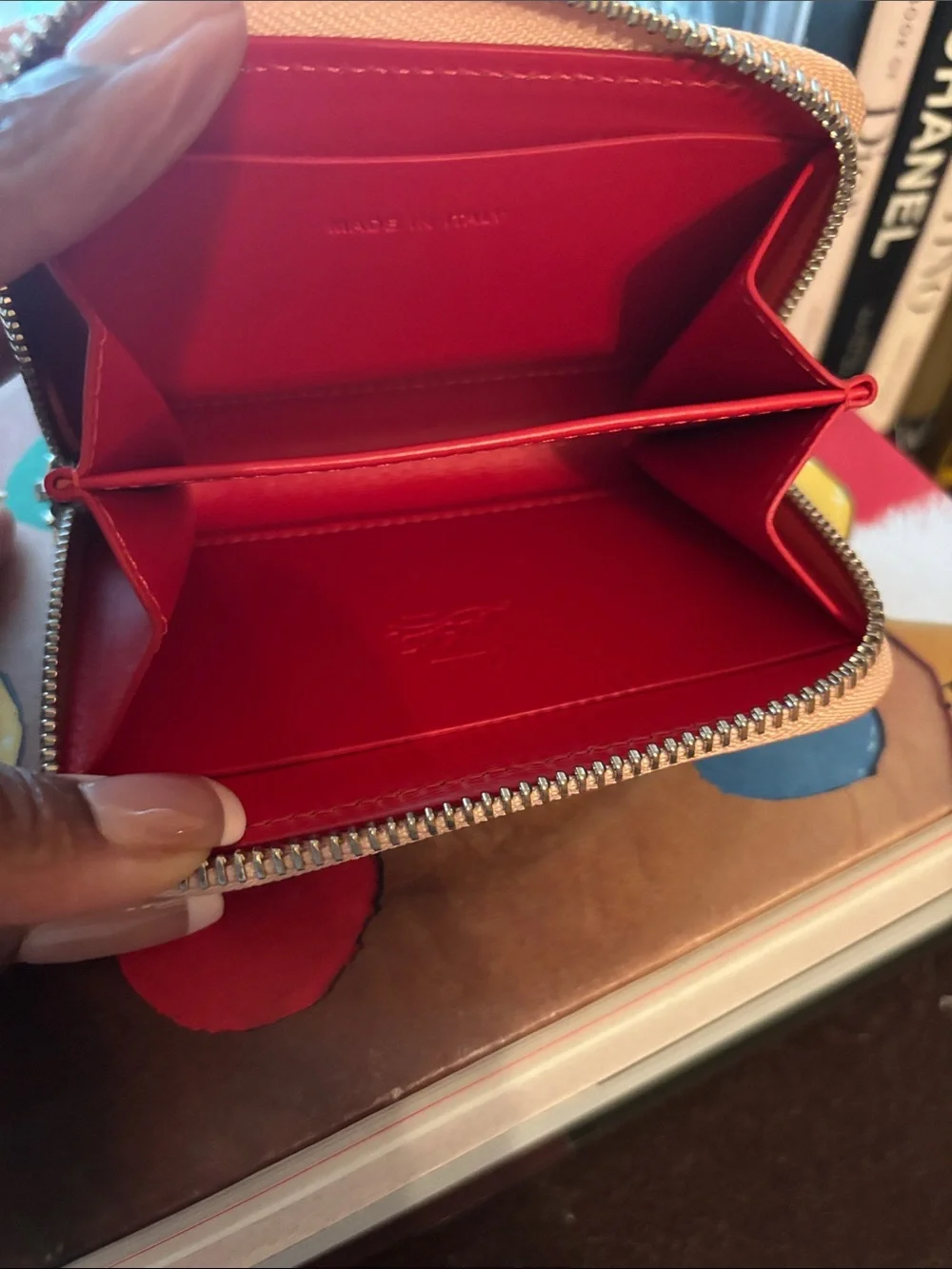 Christian Louboutin Compact Denim Zipper Wallet